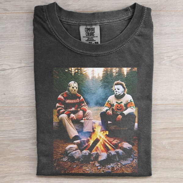 Jason Vorhees and Michael Myers Camping Funny T-Shirt