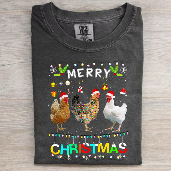 Merry Christmas Chicken Shirt