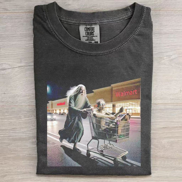 Gandalf Pushing Gollum in shopping cart shirt