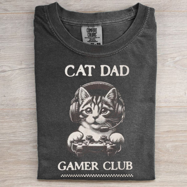 Cat Dad Gamer Club T-Shirt